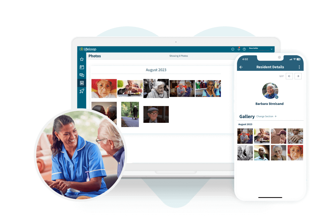 Senior care photo sharing software LifeLoop